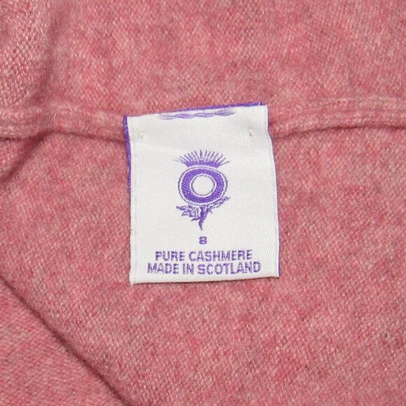Brora Scottish Cashmere V-neck Heather Pink Sweater Women's Small - Picture 8 of 9